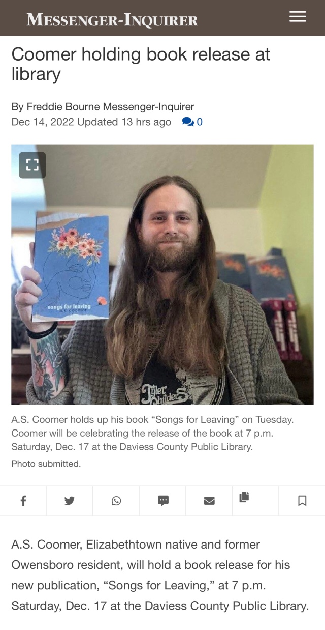 Coomer holding book release at library, News